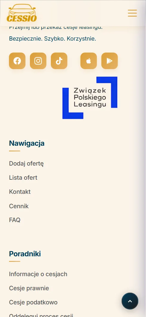 Portal ogłoszeniowy — sekcja informacyjna na telefonie