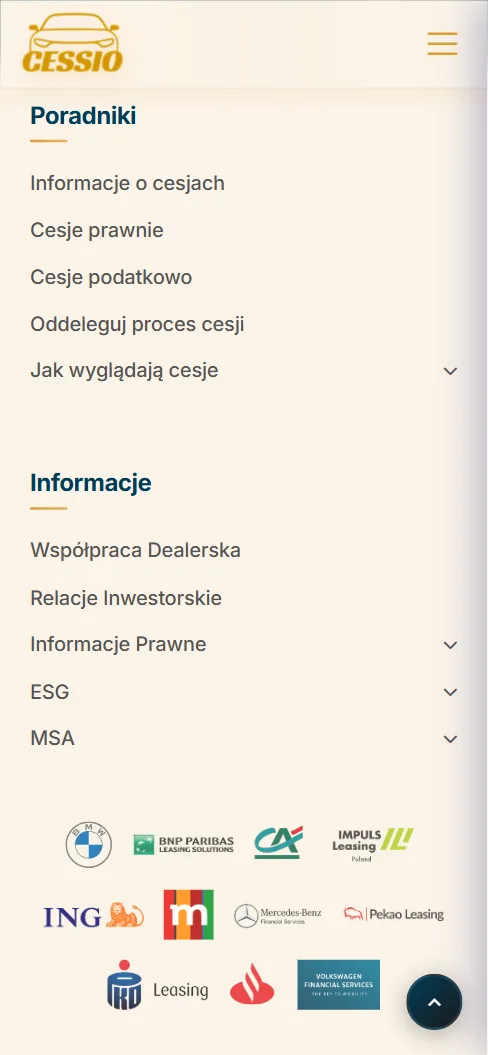 Portal ogłoszeniowy — stopka na telefonie