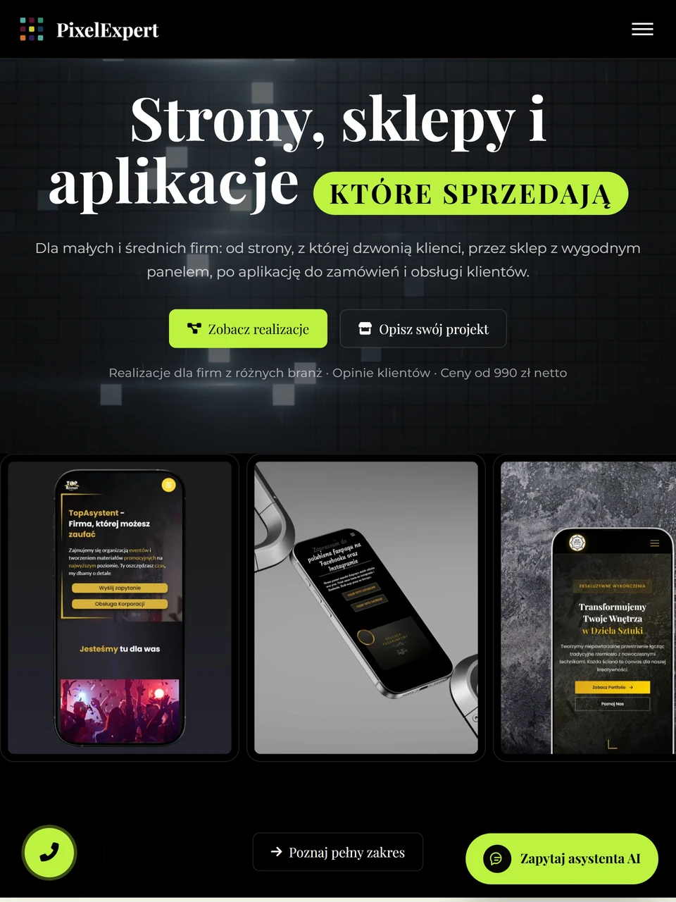 Asystent AI — zamknięty dymek, tablet