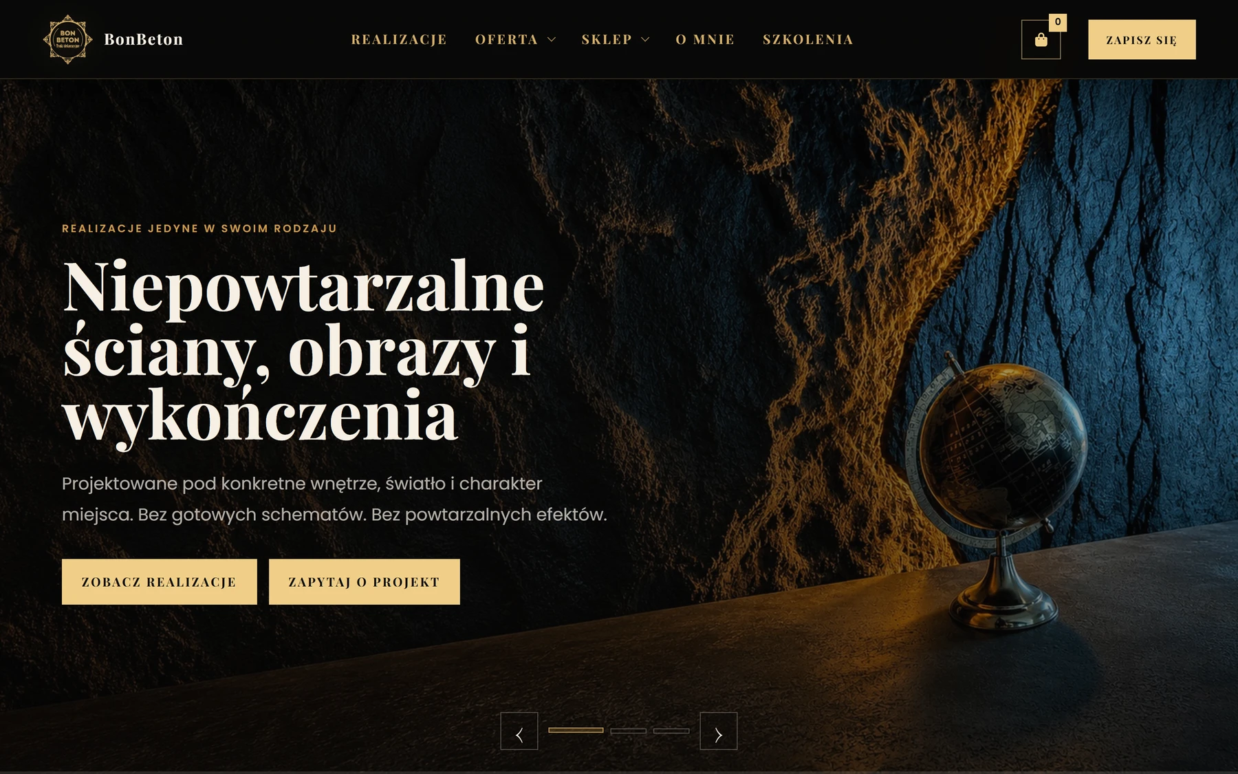 BonBeton — strona główna, hero na desktopie