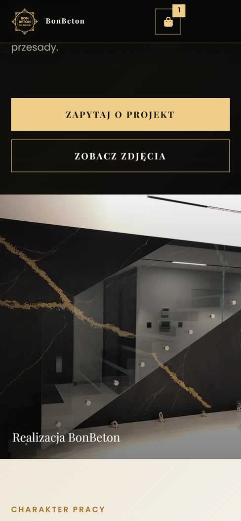 BonBeton — oferta beton architektoniczny na telefonie