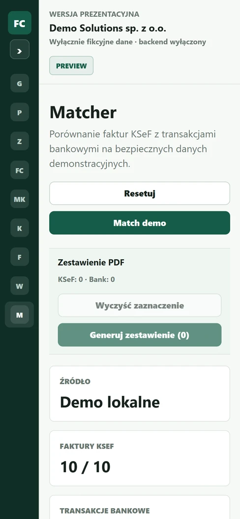 FlowCore — Matcher na telefonie