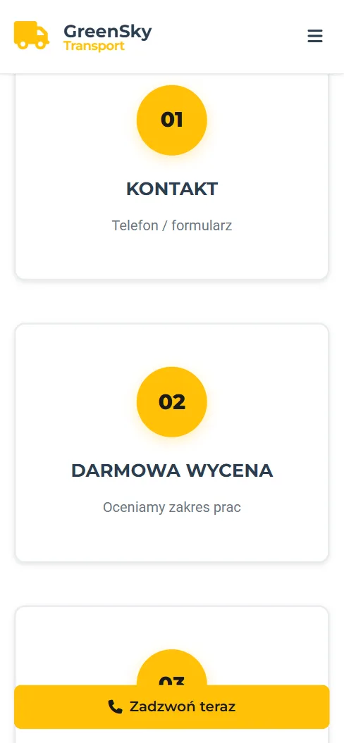 GreenSky Transport — obszar działania na telefonie