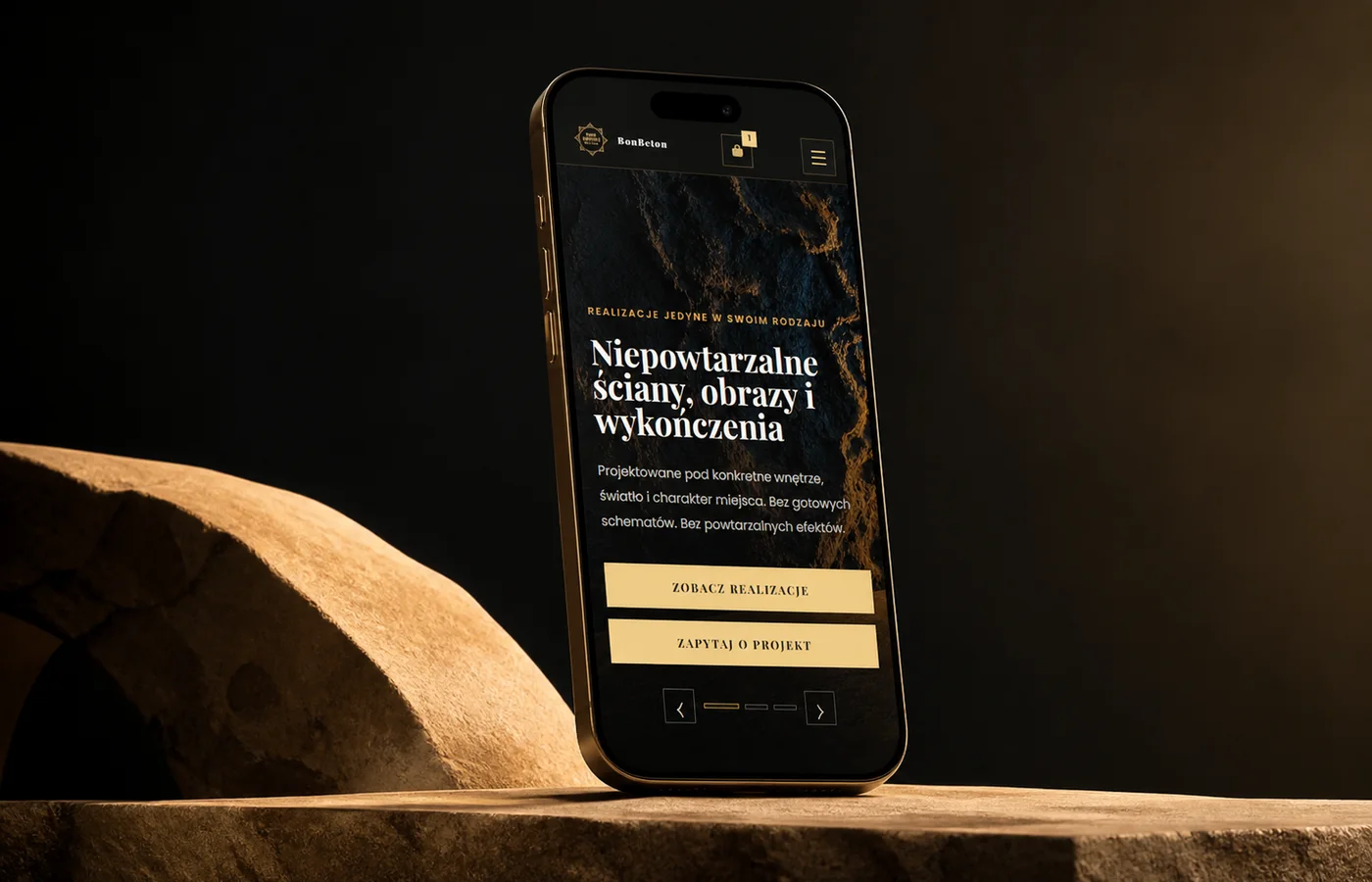 Sklep internetowy BonBeton pokazany na ekranie telefonu