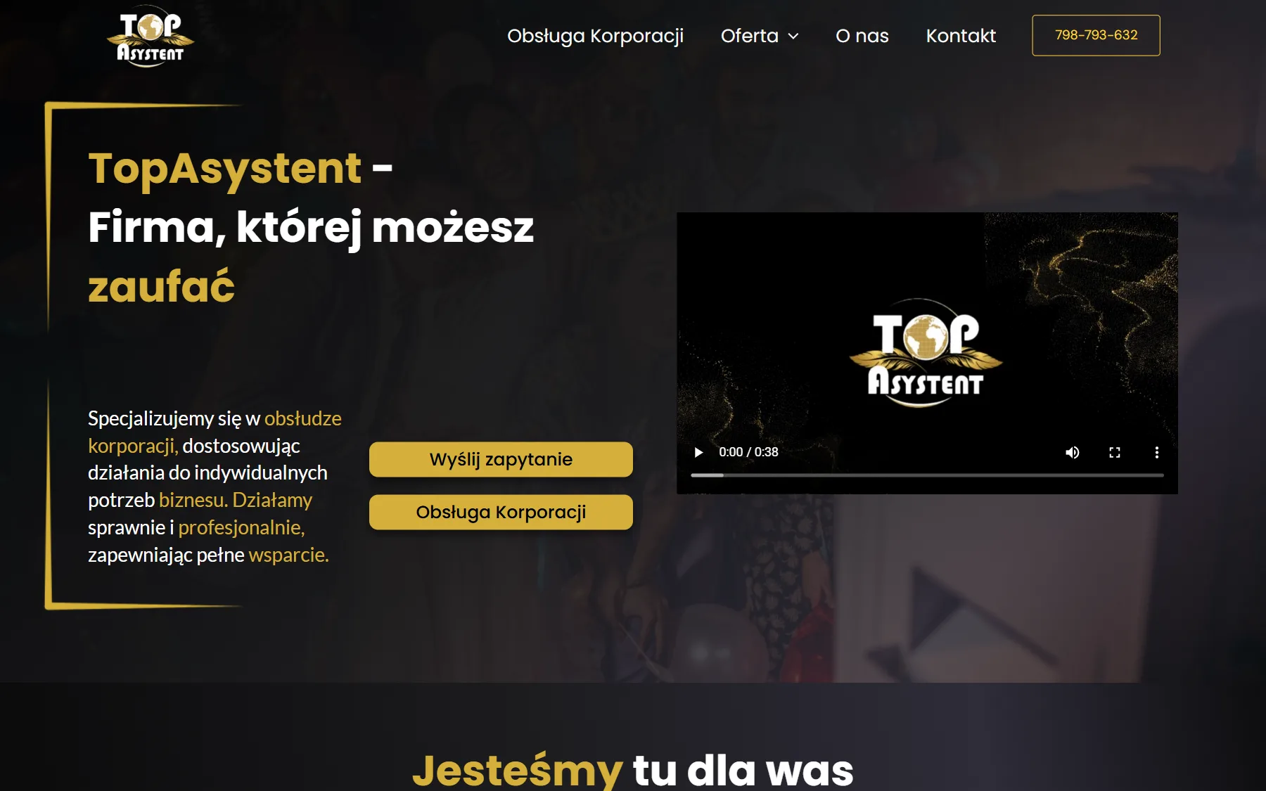 Top Asystent — strona główna na desktopie