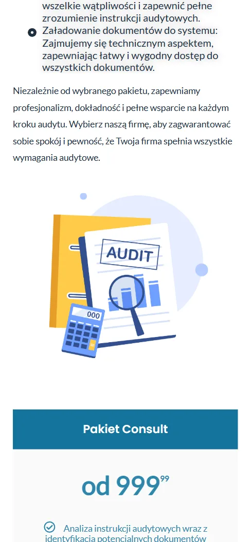 Top Asystent Audyt — pakiety usług na telefonie