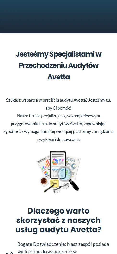 Top Asystent Audyt — strona o nas na telefonie