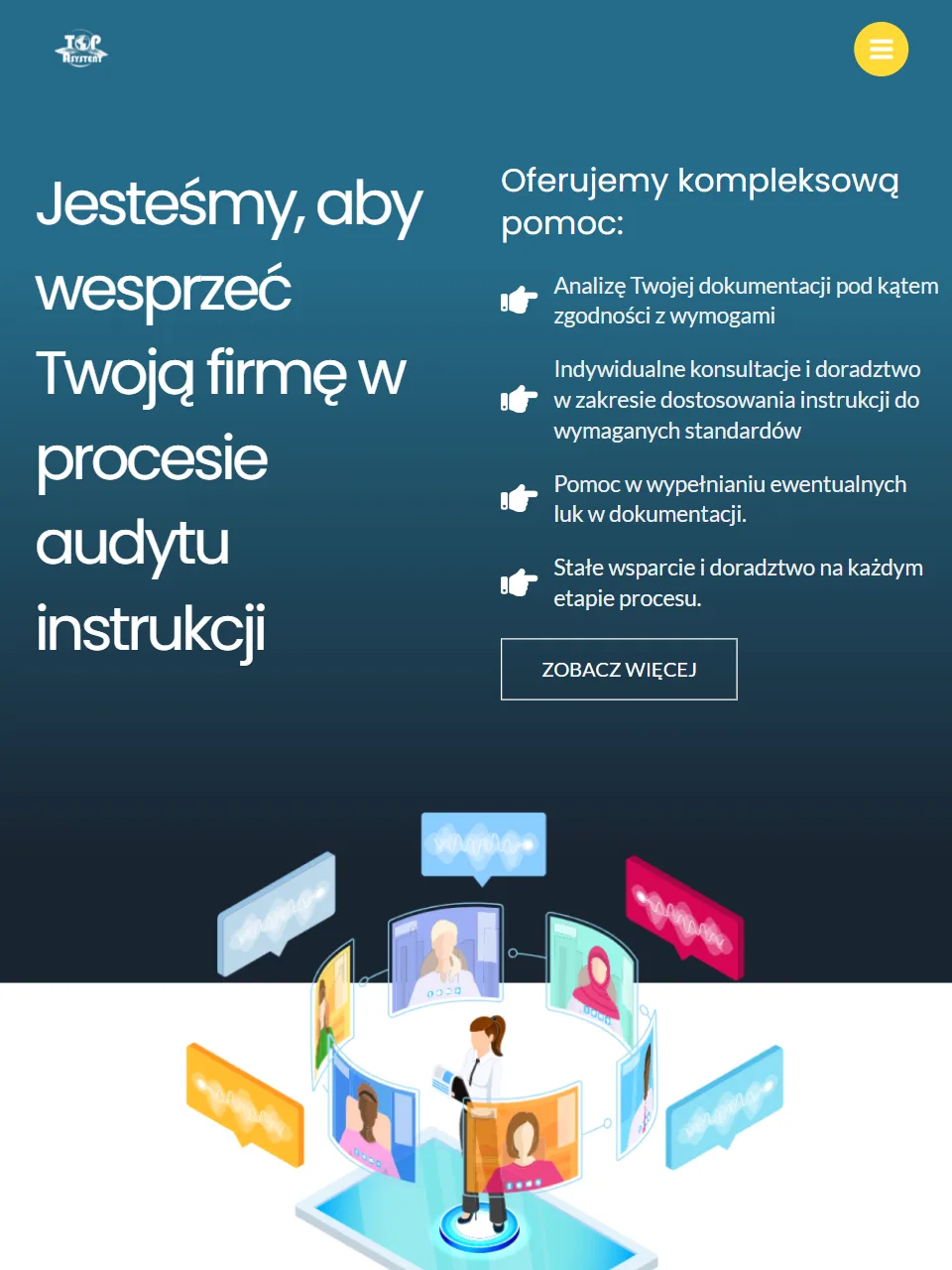 Top Asystent Audyt — strona główna na tablecie