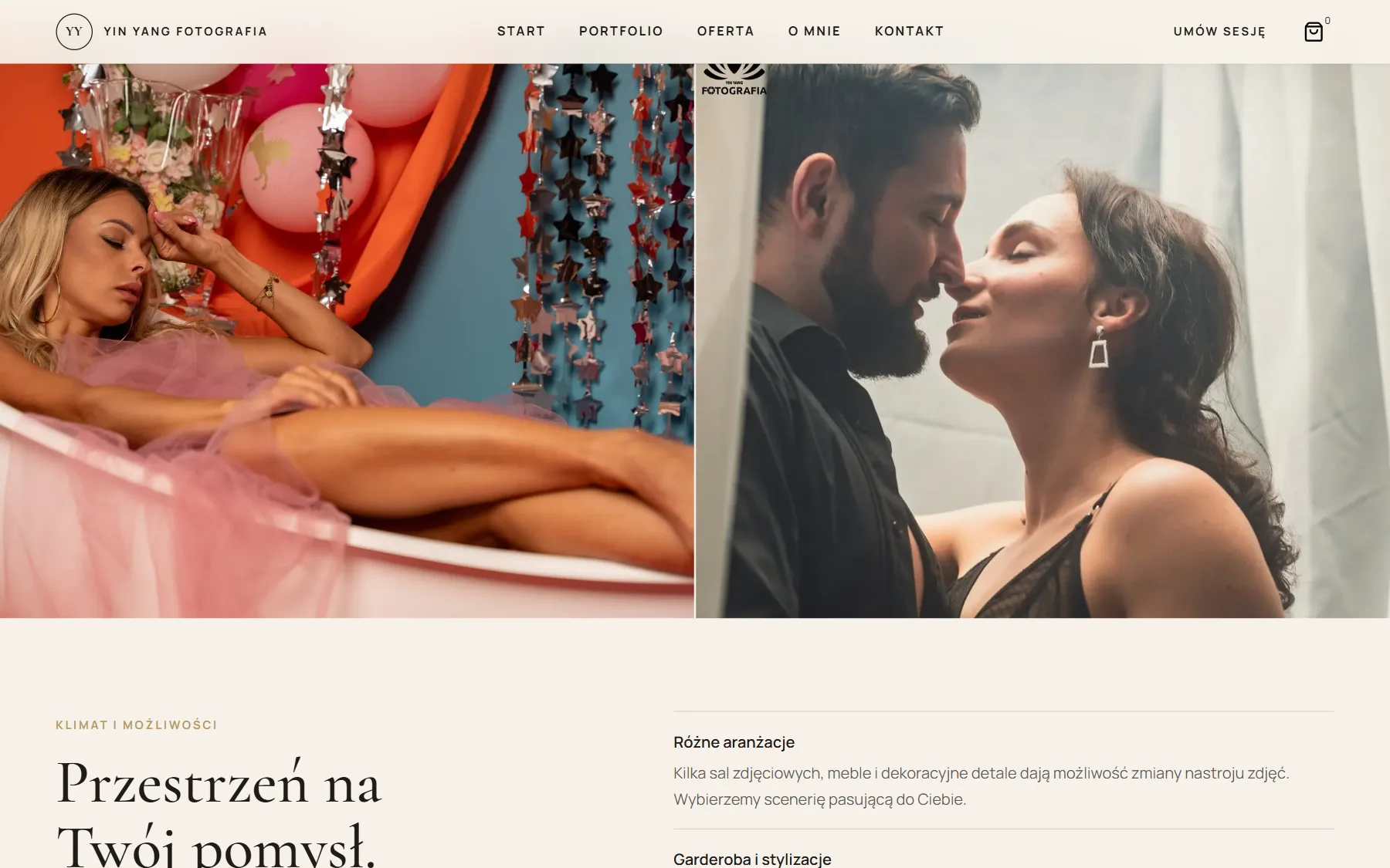 Yin Yang Fotografia — sesje w studiu na desktopie