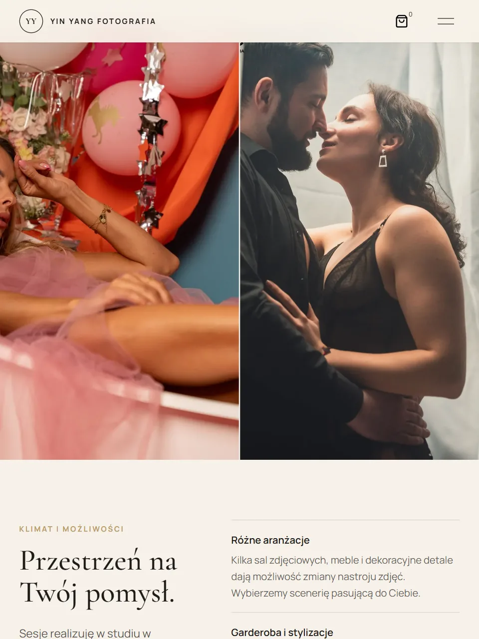 Yin Yang Fotografia — sesje w studiu na tablecie
