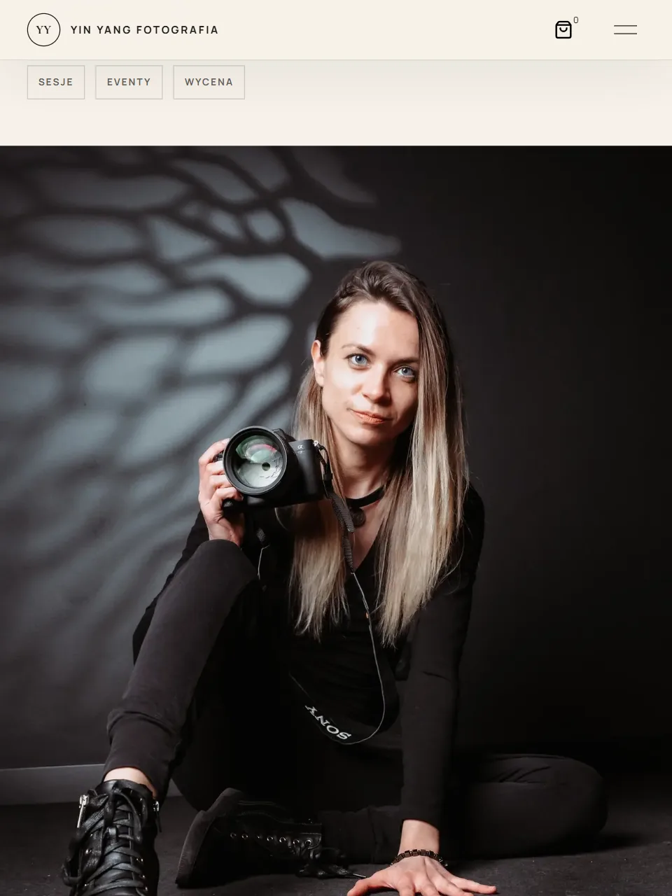Yin Yang Fotografia — formularz kontaktowy na tablecie