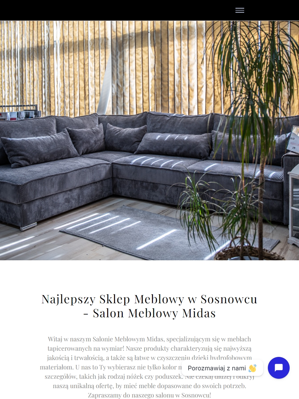 Strona salonu meblowego na tablecie - widok 1