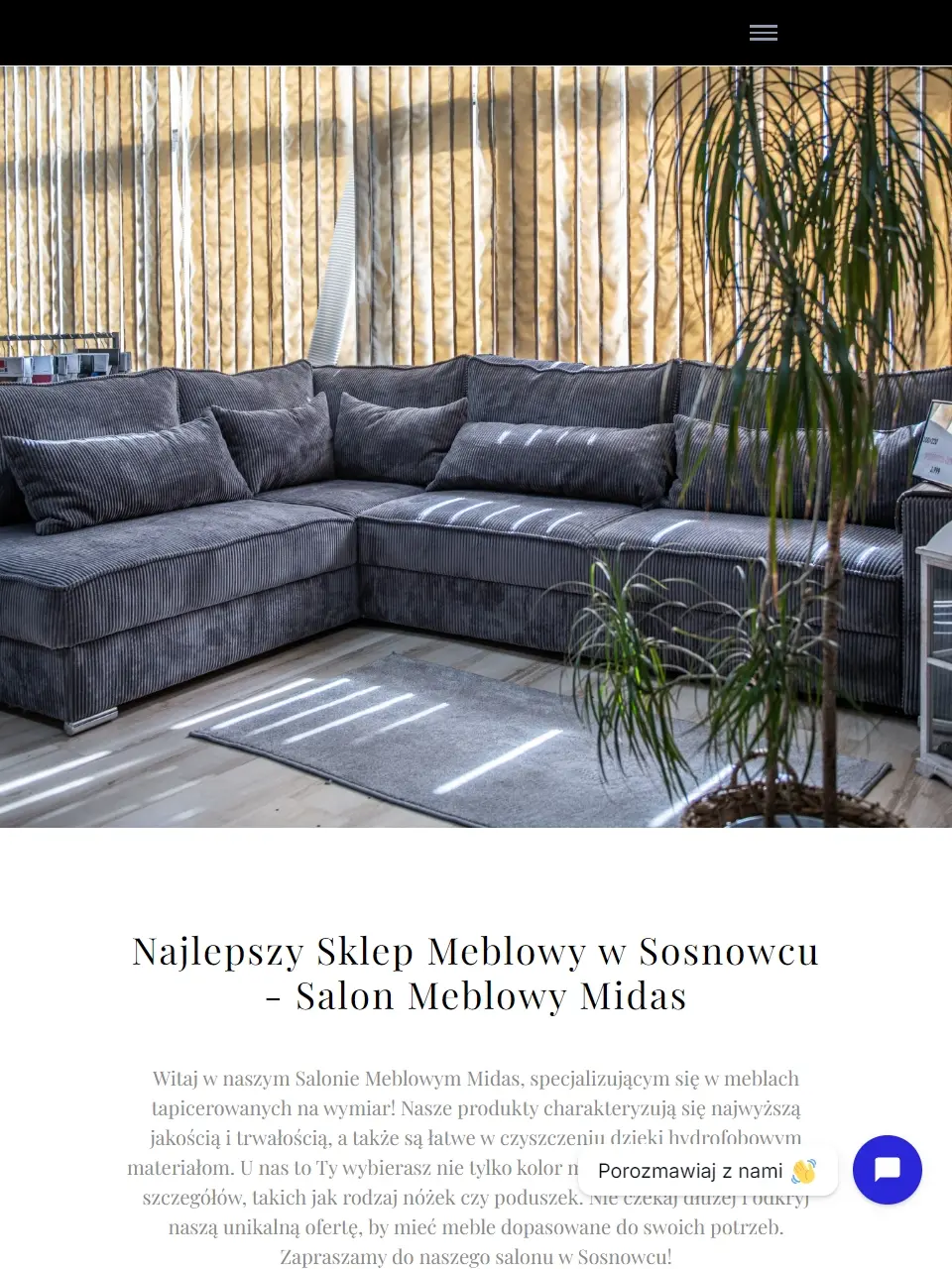 Strona salonu meblowego na tablecie - widok 1
