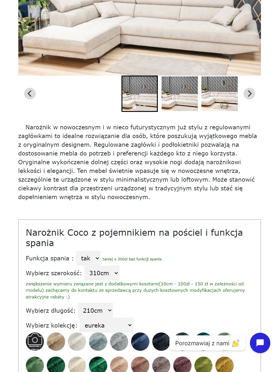 Strona salonu meblowego na tablecie - widok 5