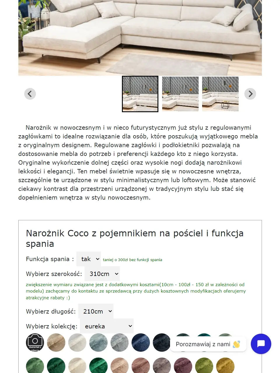 Strona salonu meblowego na tablecie - widok 5