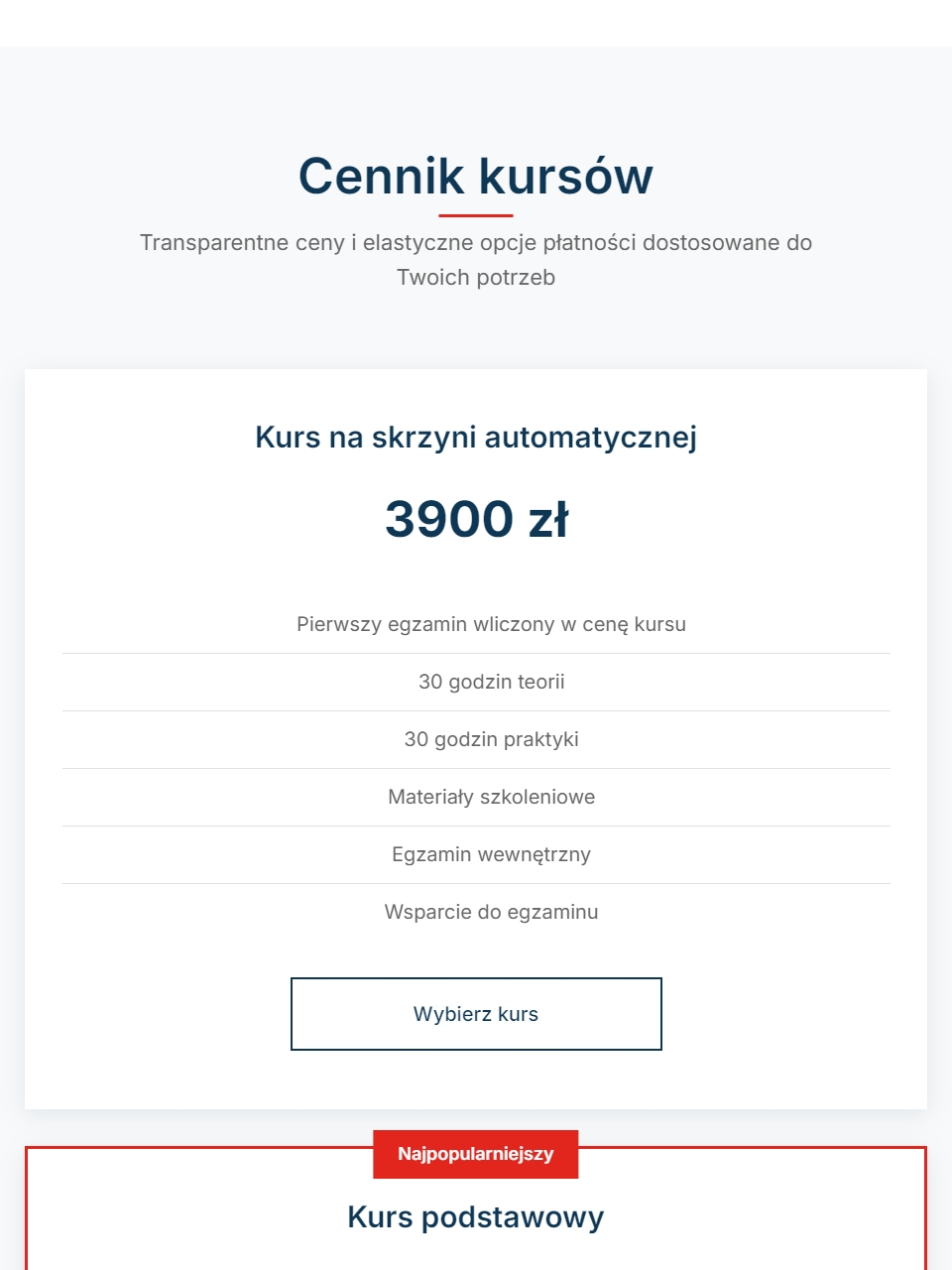 Strona szkoły jazdy na tablecie - widok 3