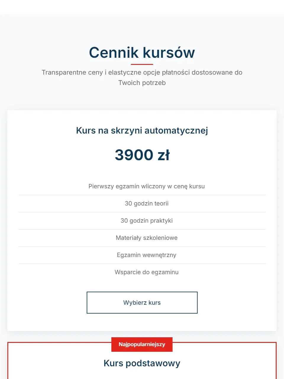 Strona szkoły jazdy na tablecie - widok 3