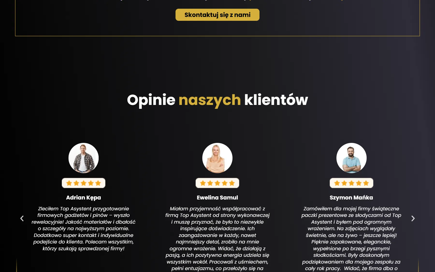 TopAsystent — dolna sekcja strony na desktopie