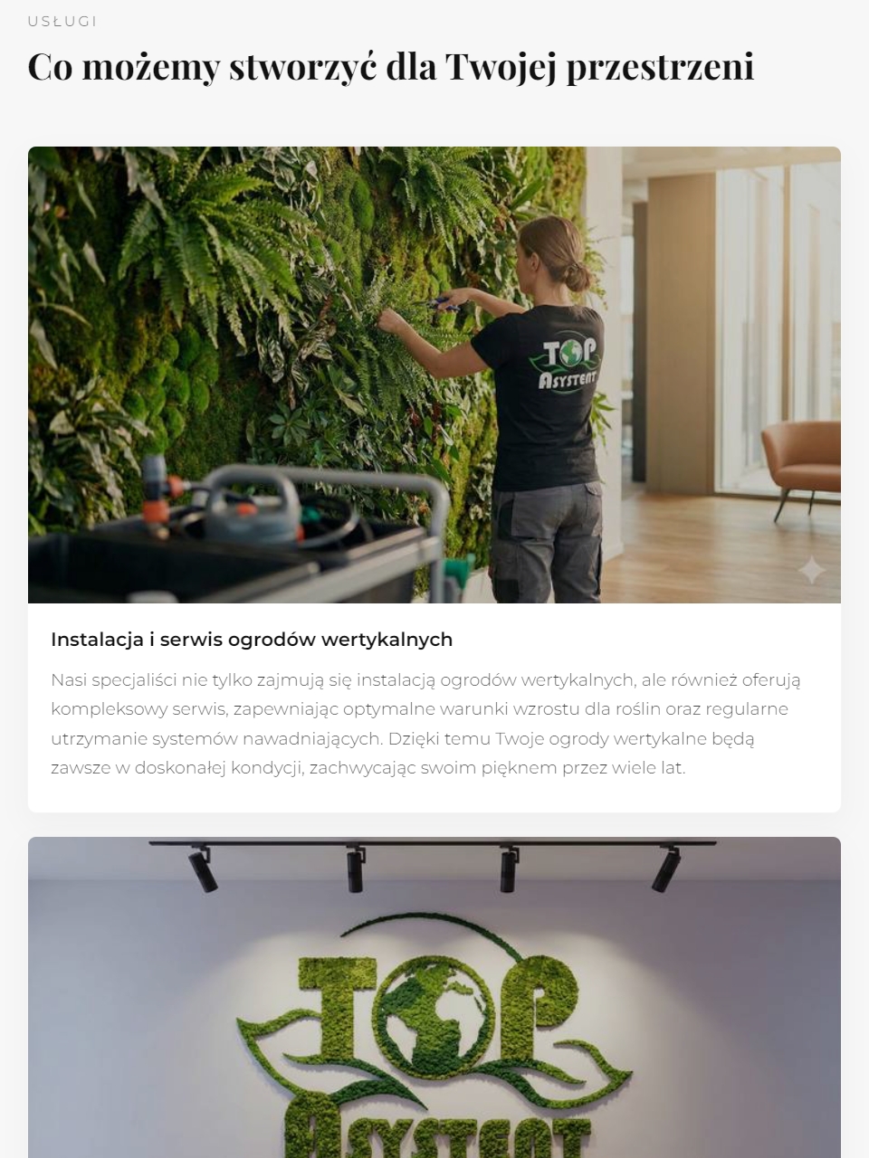 Ogrody wertykalne na tablecie - widok 4